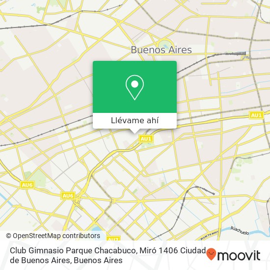 Mapa de Club Gimnasio Parque Chacabuco, Miró 1406 Ciudad de Buenos Aires