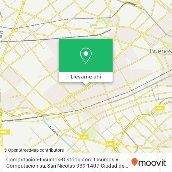 Mapa de Computacion-Insumos-Distribuidora Insumos y Computacion sa, San Nicolás 939 1407 Ciudad de Buenos Aires