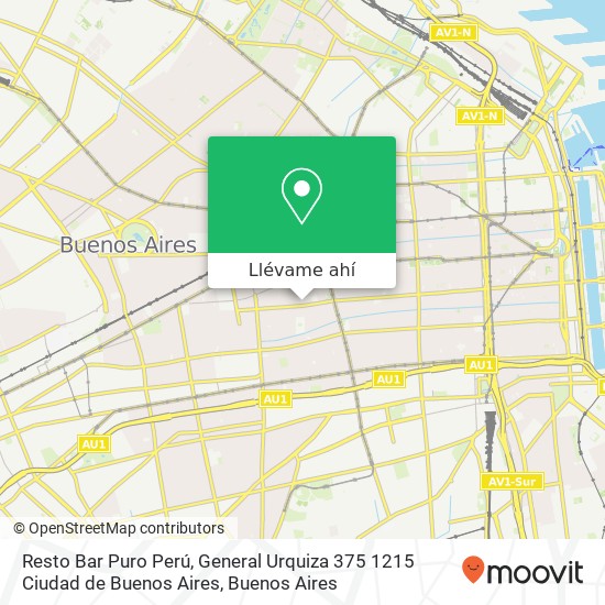 Mapa de Resto Bar Puro Perú, General Urquiza 375 1215 Ciudad de Buenos Aires