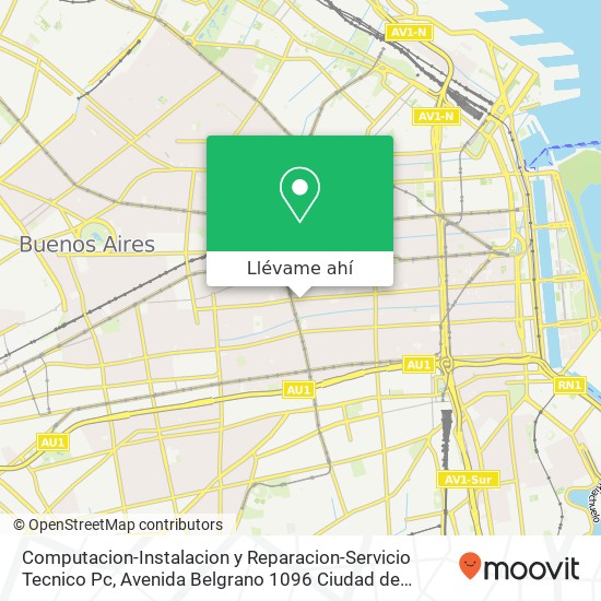 Mapa de Computacion-Instalacion y Reparacion-Servicio Tecnico Pc, Avenida Belgrano 1096 Ciudad de Buenos Aires