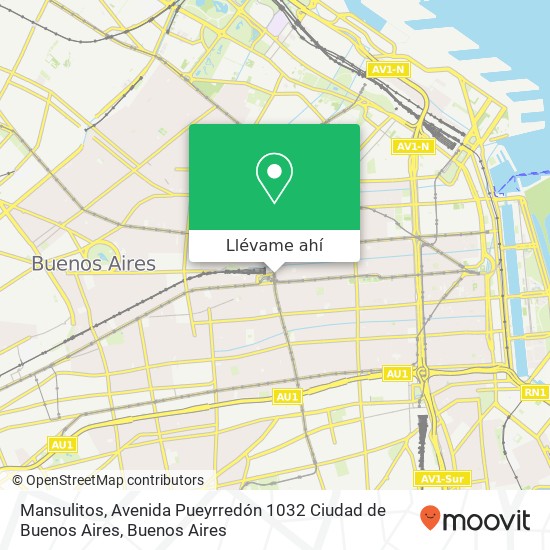 Mapa de Mansulitos, Avenida Pueyrredón 1032 Ciudad de Buenos Aires