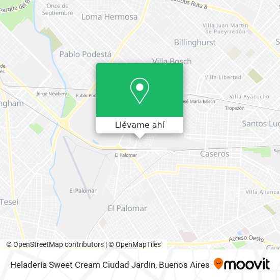 Mapa de Heladería Sweet Cream Ciudad Jardín