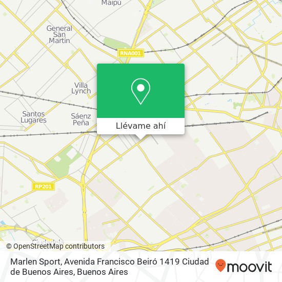 Mapa de Marlen Sport, Avenida Francisco Beiró 1419 Ciudad de Buenos Aires