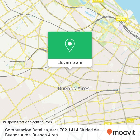 Mapa de Computacion-Datal sa, Vera 702 1414 Ciudad de Buenos Aires