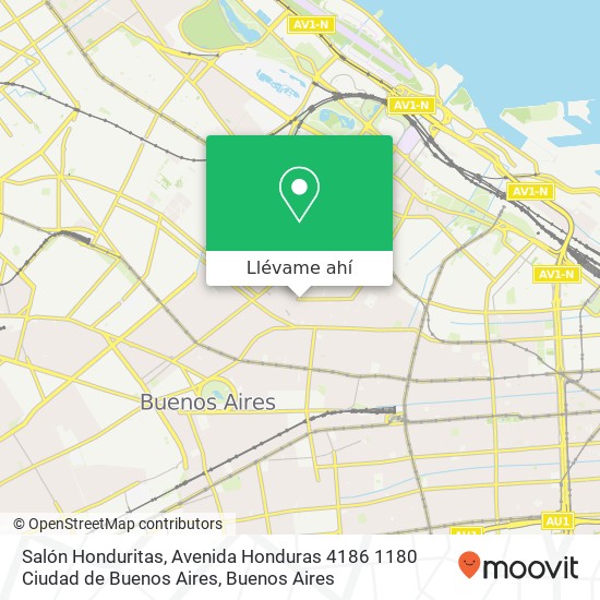 Mapa de Salón Honduritas, Avenida Honduras 4186 1180 Ciudad de Buenos Aires