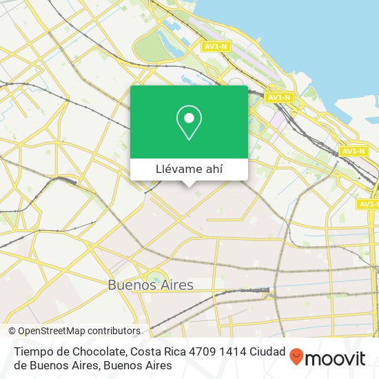 Mapa de Tiempo de Chocolate, Costa Rica 4709 1414 Ciudad de Buenos Aires