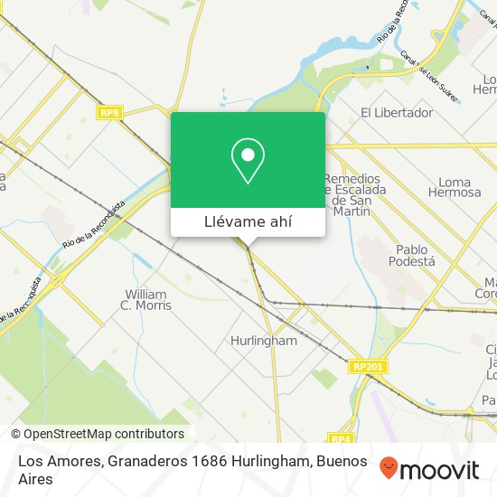 Mapa de Los Amores, Granaderos 1686 Hurlingham