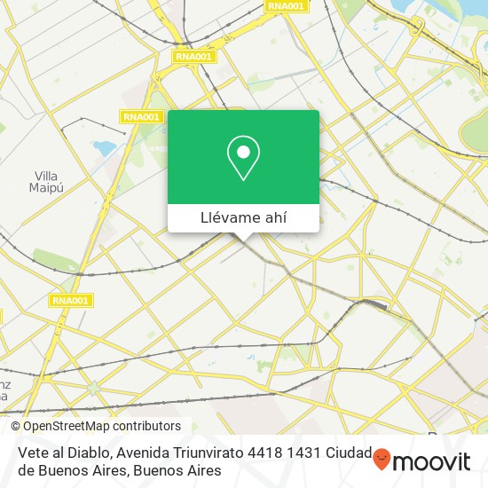 Mapa de Vete al Diablo, Avenida Triunvirato 4418 1431 Ciudad de Buenos Aires