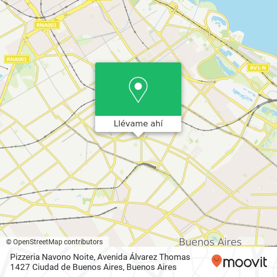 Mapa de Pizzeria Navono Noite, Avenida Álvarez Thomas 1427 Ciudad de Buenos Aires