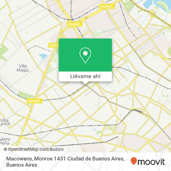 Mapa de Macowens, Monroe 1431 Ciudad de Buenos Aires