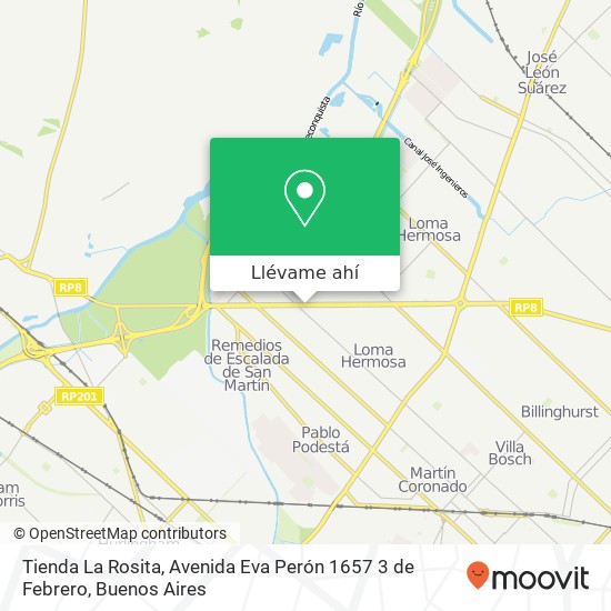 Mapa de Tienda La Rosita, Avenida Eva Perón 1657 3 de Febrero