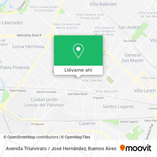 Mapa de Avenida Triunvirato / José Hernández