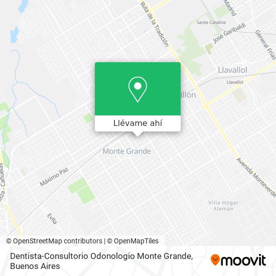 Mapa de Dentista-Consultorio Odonologio Monte Grande
