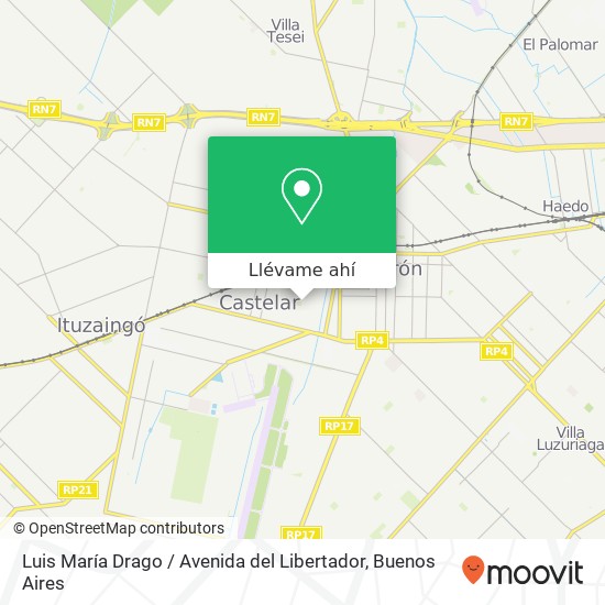 Mapa de Luis María Drago / Avenida del Libertador
