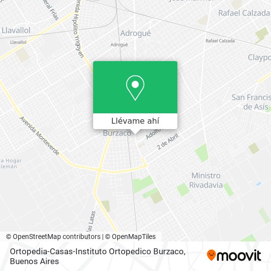 Mapa de Ortopedia-Casas-Instituto Ortopedico Burzaco