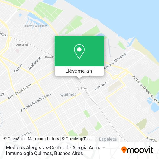 Mapa de Medicos Alergistas-Centro de Alergia Asma E Inmunologia Quilmes