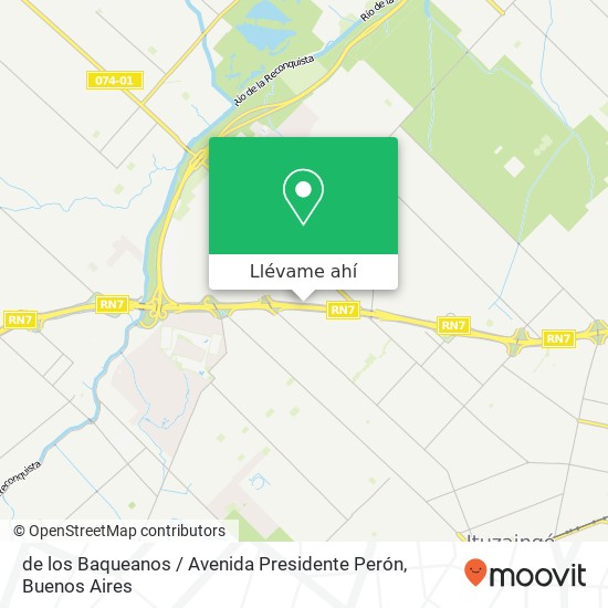 Mapa de de los Baqueanos / Avenida Presidente Perón
