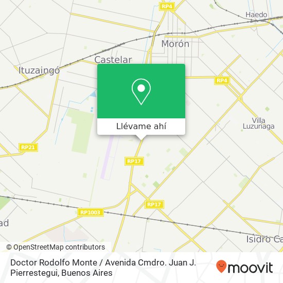 Mapa de Doctor Rodolfo Monte / Avenida Cmdro. Juan J. Pierrestegui