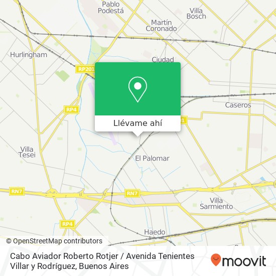 Mapa de Cabo Aviador Roberto Rotjer / Avenida Tenientes Villar y Rodríguez