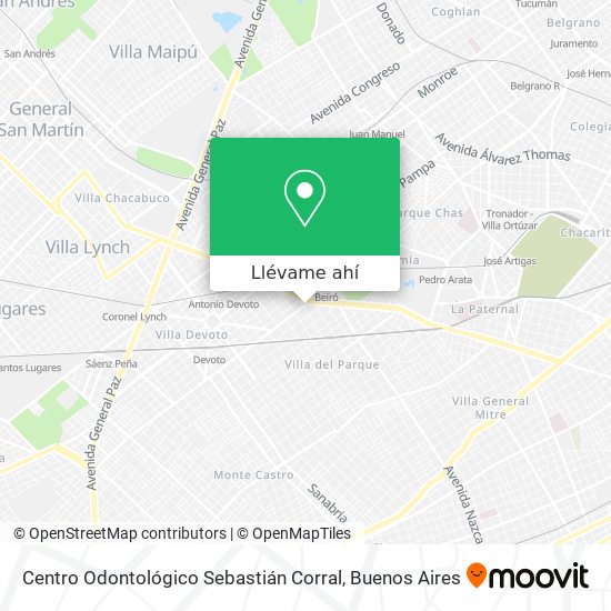 Mapa de Centro Odontológico Sebastián Corral