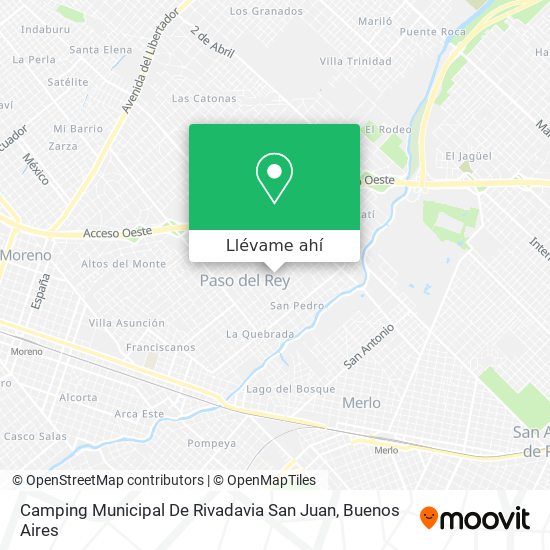 Mapa de Camping Municipal De Rivadavia San Juan