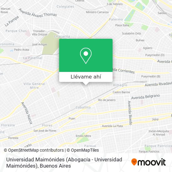 Mapa de Universidad Maimónides (Abogacía - Universidad Maimónides)