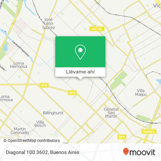 Mapa de Diagonal 100 3602