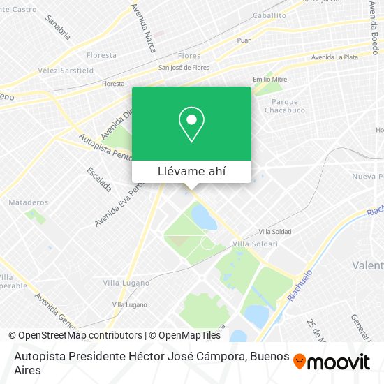 Mapa de Autopista Presidente Héctor José Cámpora