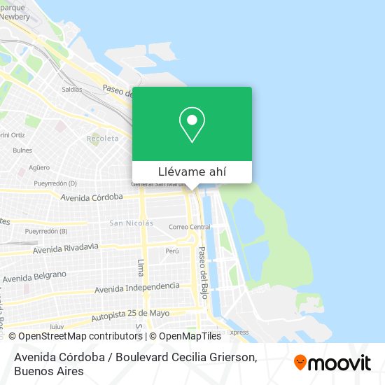 Mapa de Avenida Córdoba / Boulevard Cecilia Grierson