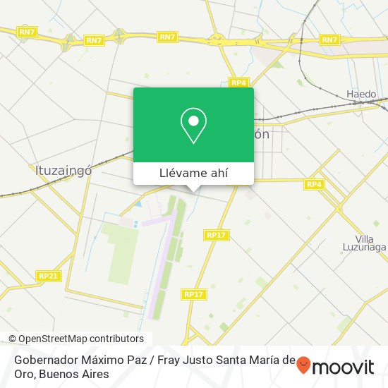 Mapa de Gobernador Máximo Paz / Fray Justo Santa María de Oro
