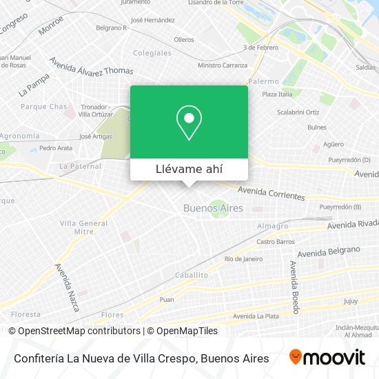 Mapa de Confitería La Nueva de Villa Crespo