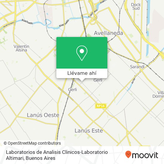 Mapa de Laboratorios de Analisis Clinicos-Laboratorio Altimari