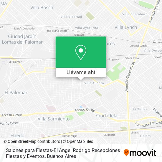 Mapa de Salones para Fiestas-El Angel Rodrigo Recepciones Fiestas y Eventos