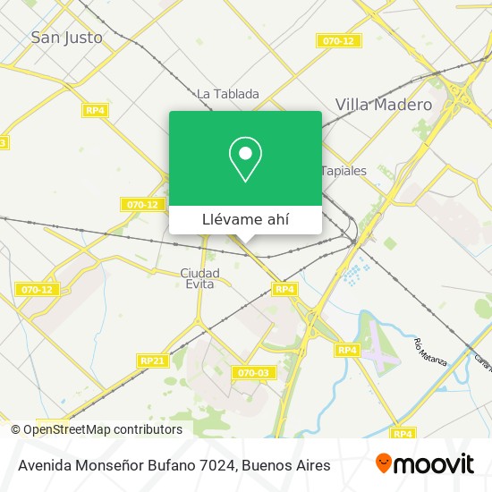 Mapa de Avenida Monseñor Bufano 7024