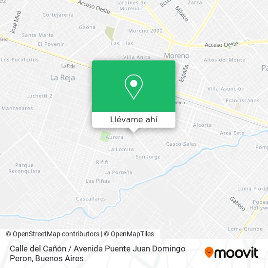 Mapa de Calle del Cañón / Avenida Puente Juan Domingo Peron