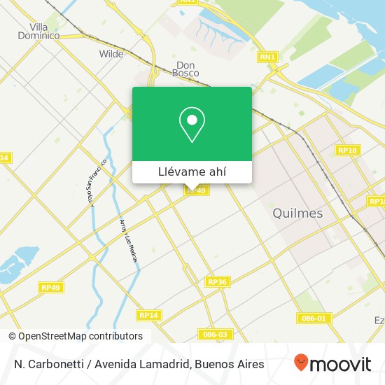 Mapa de N. Carbonetti / Avenida Lamadrid