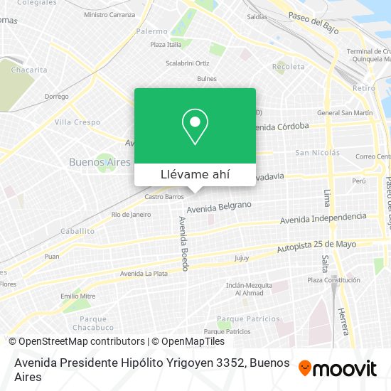 Mapa de Avenida Presidente Hipólito Yrigoyen 3352