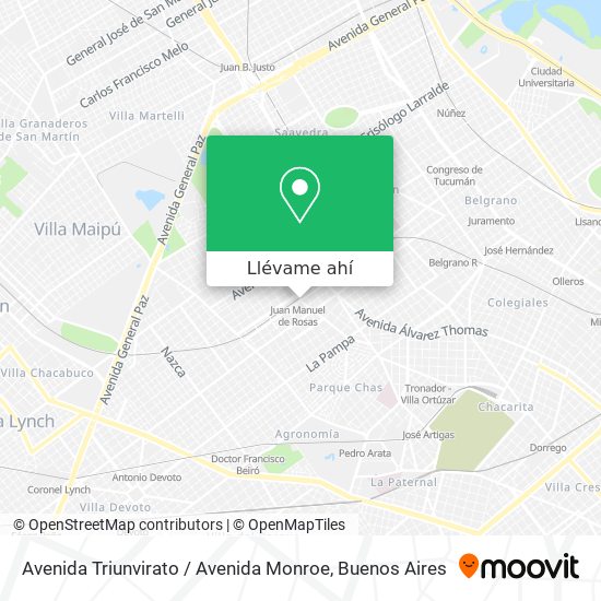 Mapa de Avenida Triunvirato / Avenida Monroe