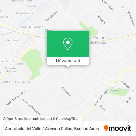 Mapa de Aristóbulo del Valle / Avenida Callao