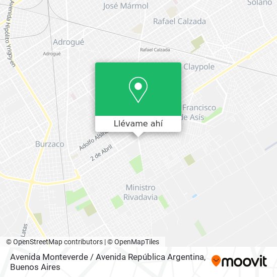 Mapa de Avenida Monteverde / Avenida República Argentina