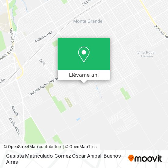 Mapa de Gasista Matriculado-Gomez Oscar Anibal