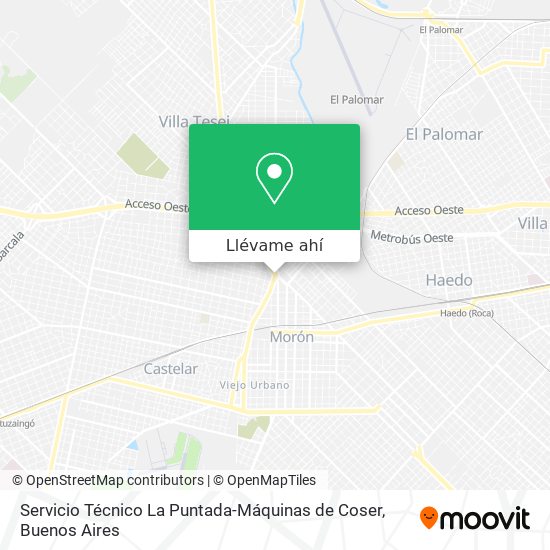 Mapa de Servicio Técnico La Puntada-Máquinas de Coser