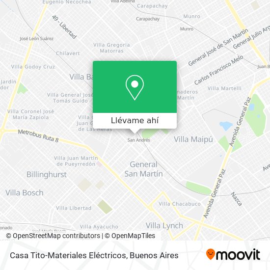 Mapa de Casa Tito-Materiales Eléctricos