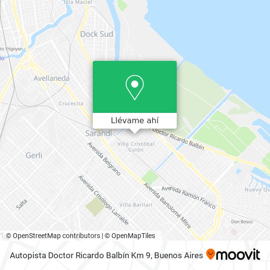 Mapa de Autopista Doctor Ricardo Balbín Km 9