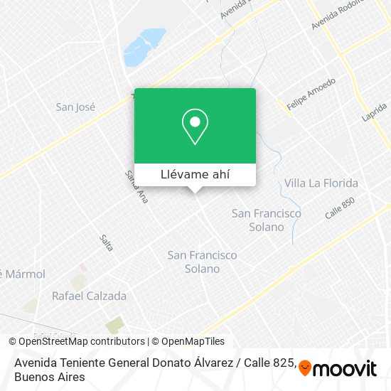 Mapa de Avenida Teniente General Donato Álvarez / Calle 825