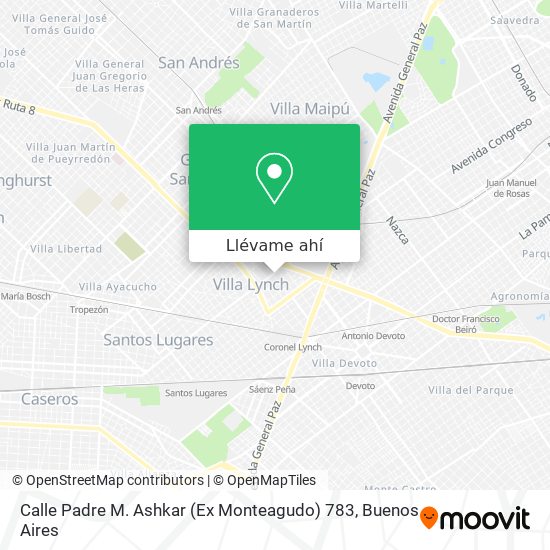 Mapa de Calle Padre M. Ashkar (Ex Monteagudo) 783