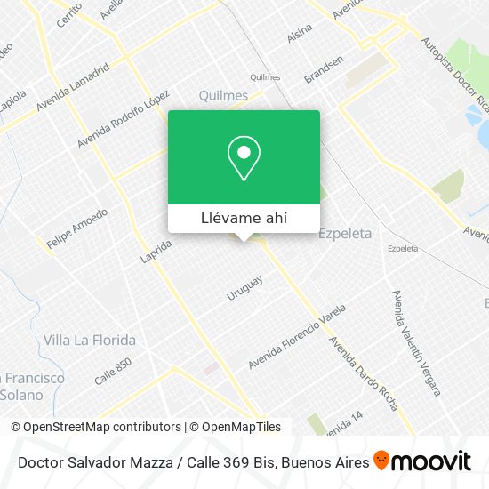 Mapa de Doctor Salvador Mazza / Calle 369 Bis