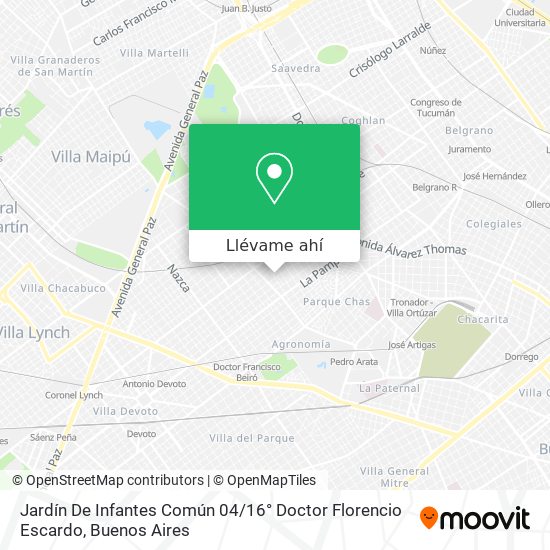 Mapa de Jardín De Infantes Común 04 / 16° Doctor Florencio Escardo