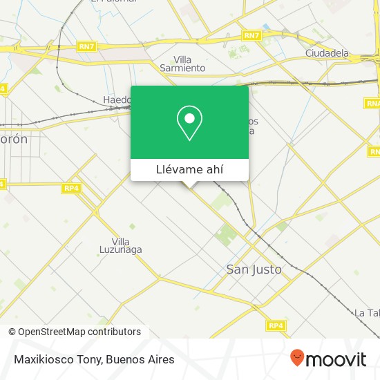 Mapa de Maxikiosco Tony