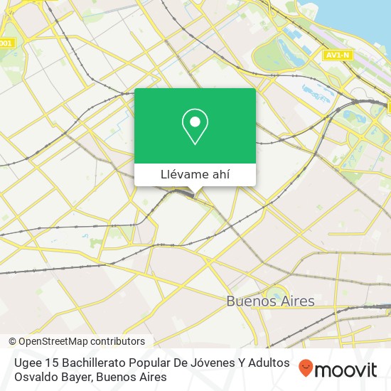 Mapa de Ugee 15 Bachillerato Popular De Jóvenes Y Adultos Osvaldo Bayer